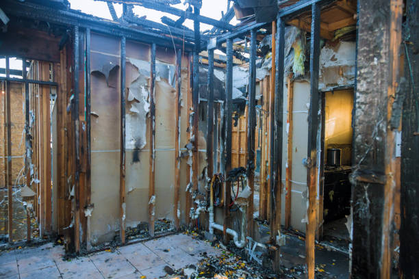 Professional Emergency Fire Damage Restoration technician working in Millersville, MD